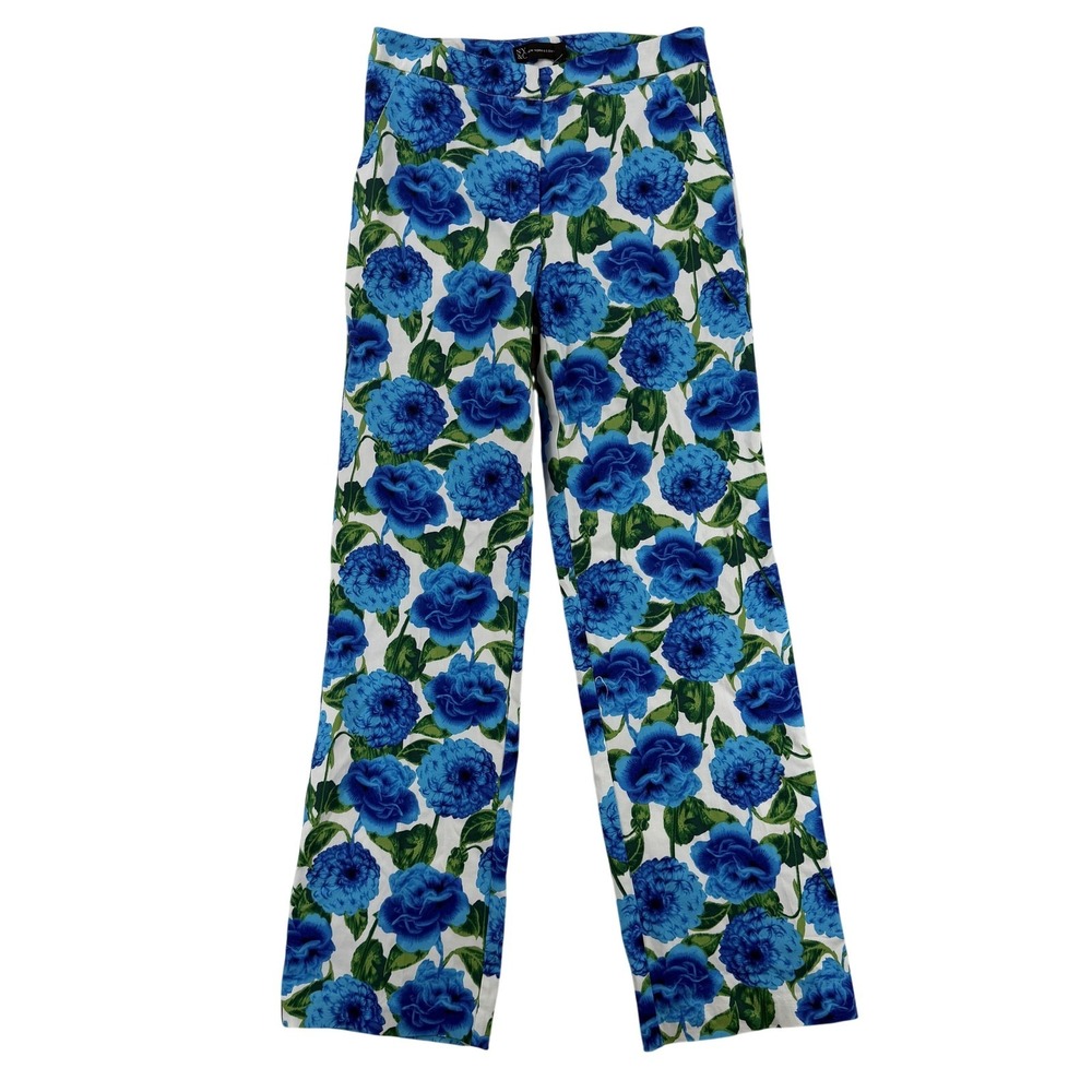New York & Company Dress Pants Womens 4 Floral Print Straight Leg Ponte Stretch
